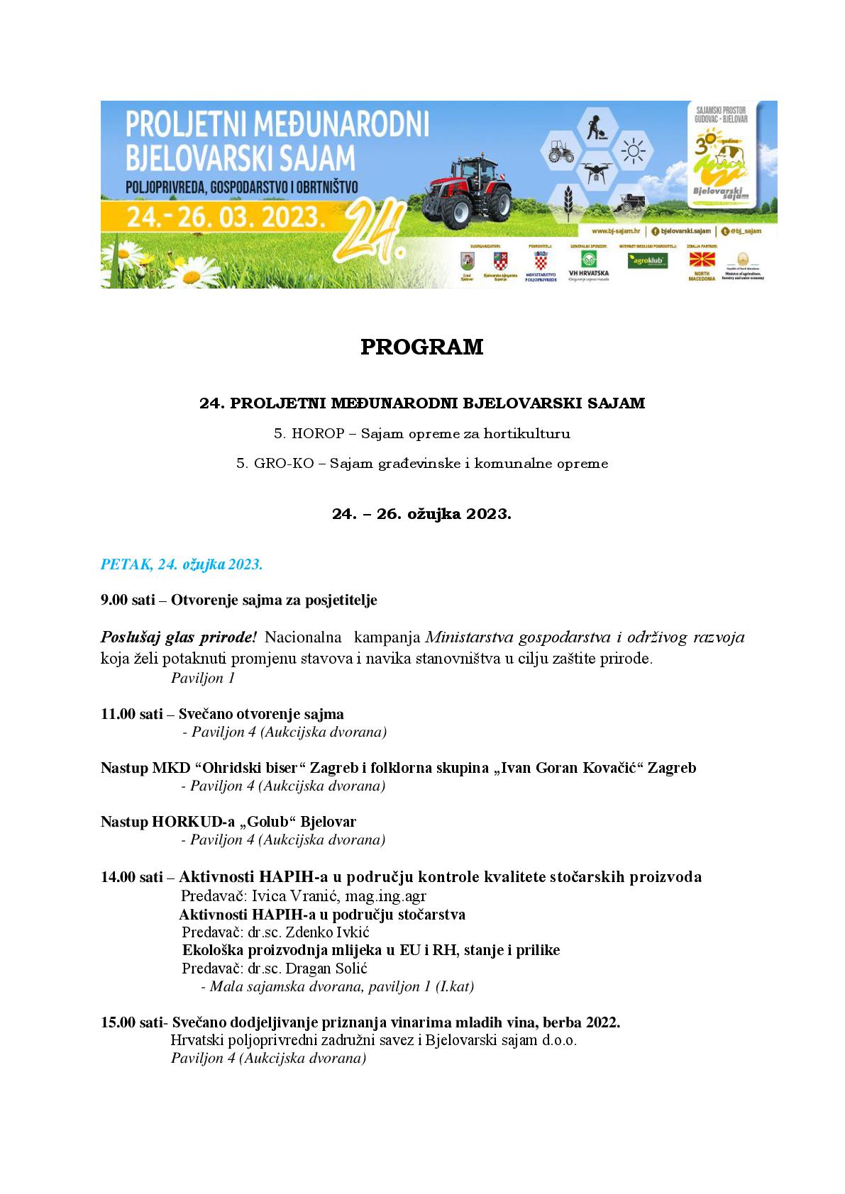 Program Bjelovarski sajam 001