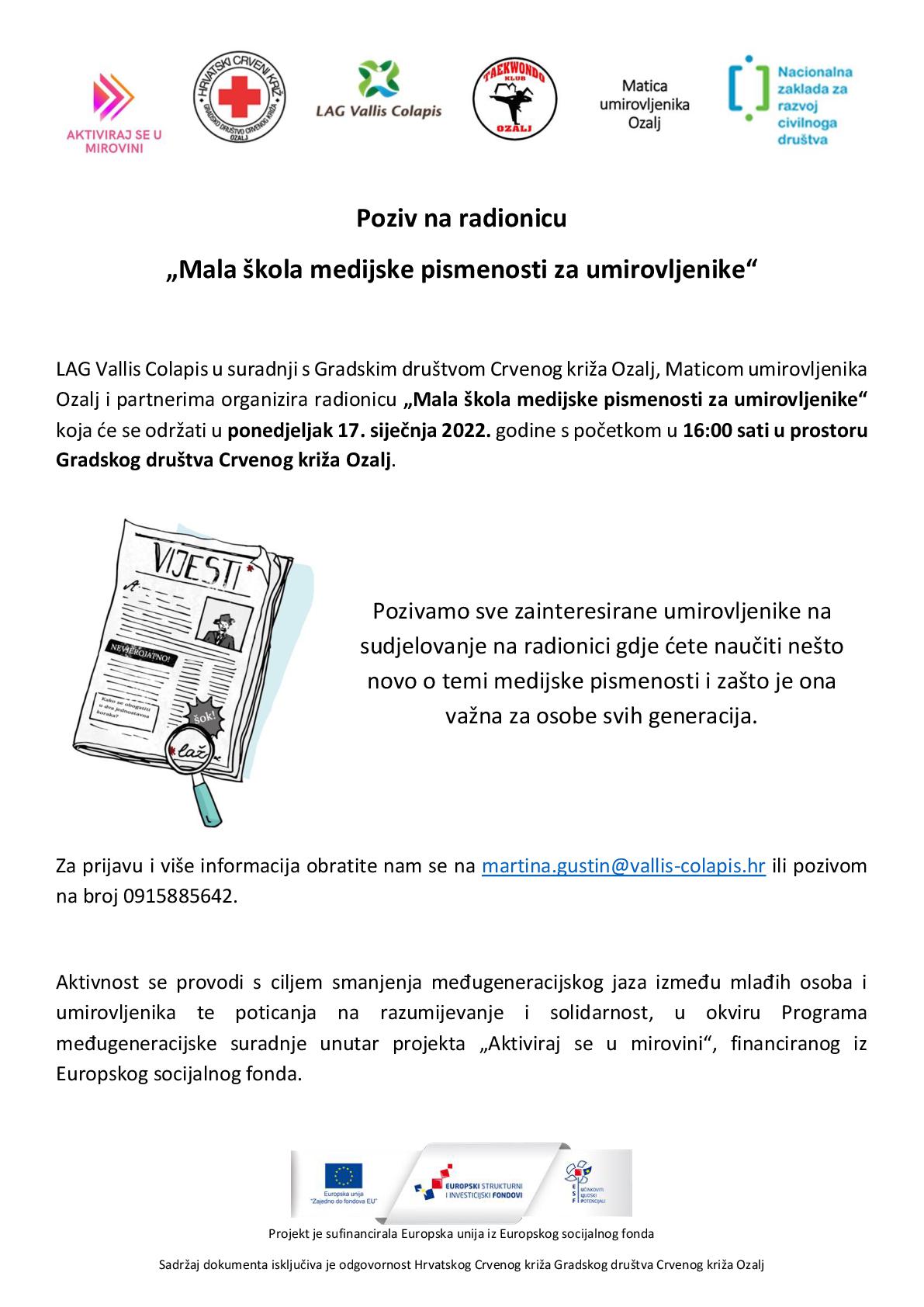 Poziv na Malu školu medijske pismenosti za umirovljenike 17.1.2022. 001