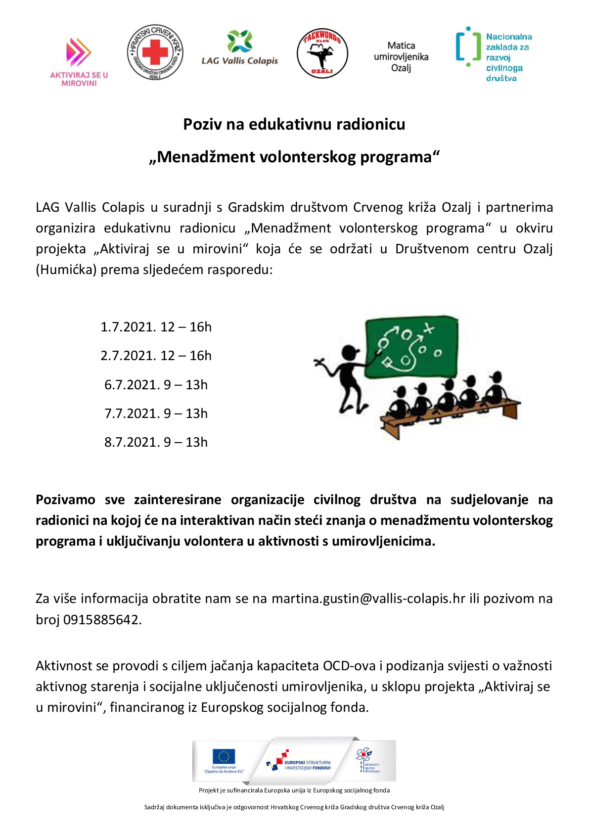 Poziv na edukaciju Menadžment volonterskog programa 001